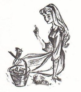 Tom Oreb's early drawings of Sleeping Beauty, influenced by Audrey Hepburn