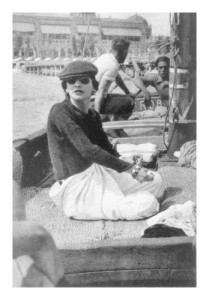 Fashion designer Gabrielle "Coco" Chanel (French, 1883-1971) at Lido Beach in 1936
