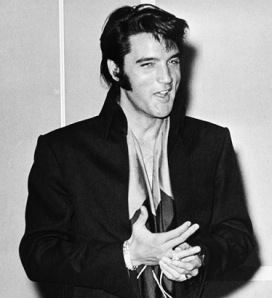 Elvis Presley (1935-1977) in August 1969, the beginning of his Las Vegas concert years